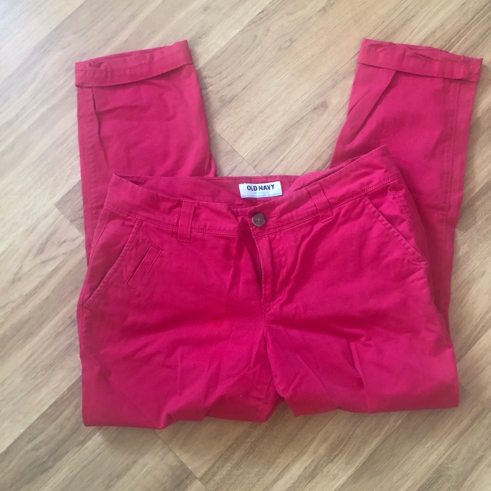 Old Navy Dark Pink/Red Cropped Pants Sz 4